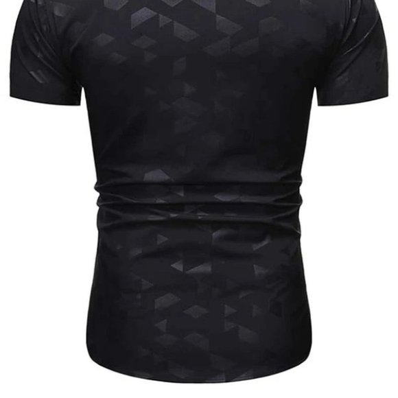 Black Mens Button Up Shirt - Picture 5 of 6